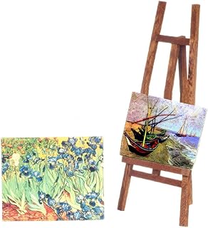 Melody Jane Dolls House Miniature Accessory Artist's Easel & 2 Canvas Paintings Pictures