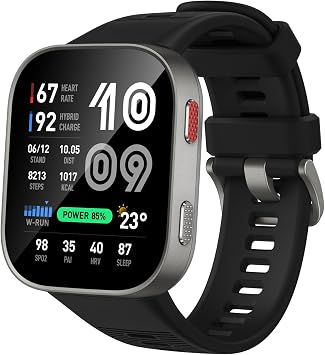 Amazfit Bip MAX 50 mm Smartwatch Reloj Inteligente, Pantalla AMOLED 2,07", hasta 20 Días, GPS & Mapas, 4 GB Almacenamiento, Entrenamiento Híbrido, 150+ Deportes, Modo HYROX, para Android y iPhone