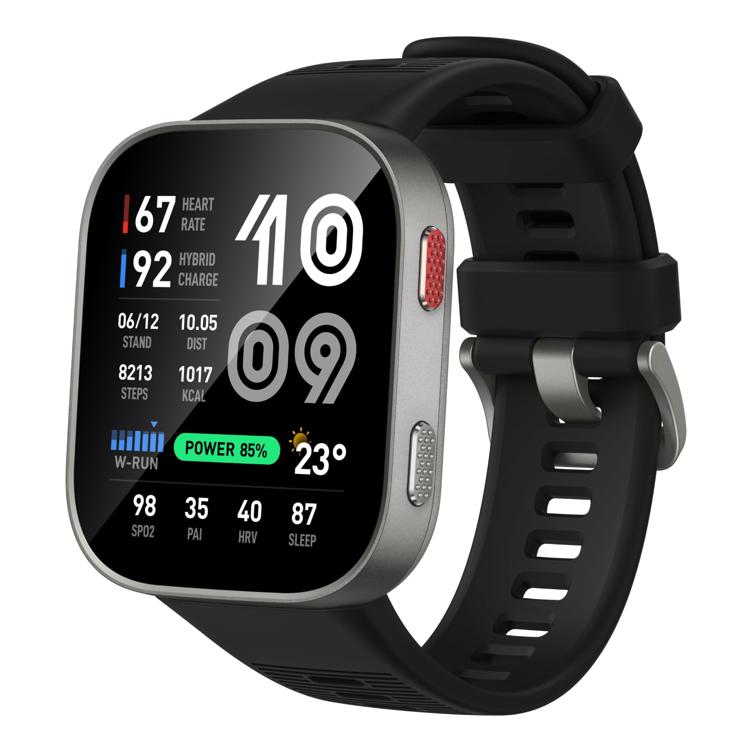 Amazfit Bip MAX 50mm Smartwatch Smartwatch, 2.07" AMOLED Display, Up to 20 Days, GPS & Maps, 4GB Storage, Hybrid Training, 150+ Sports, HYROX Mode, for Android and iPhone