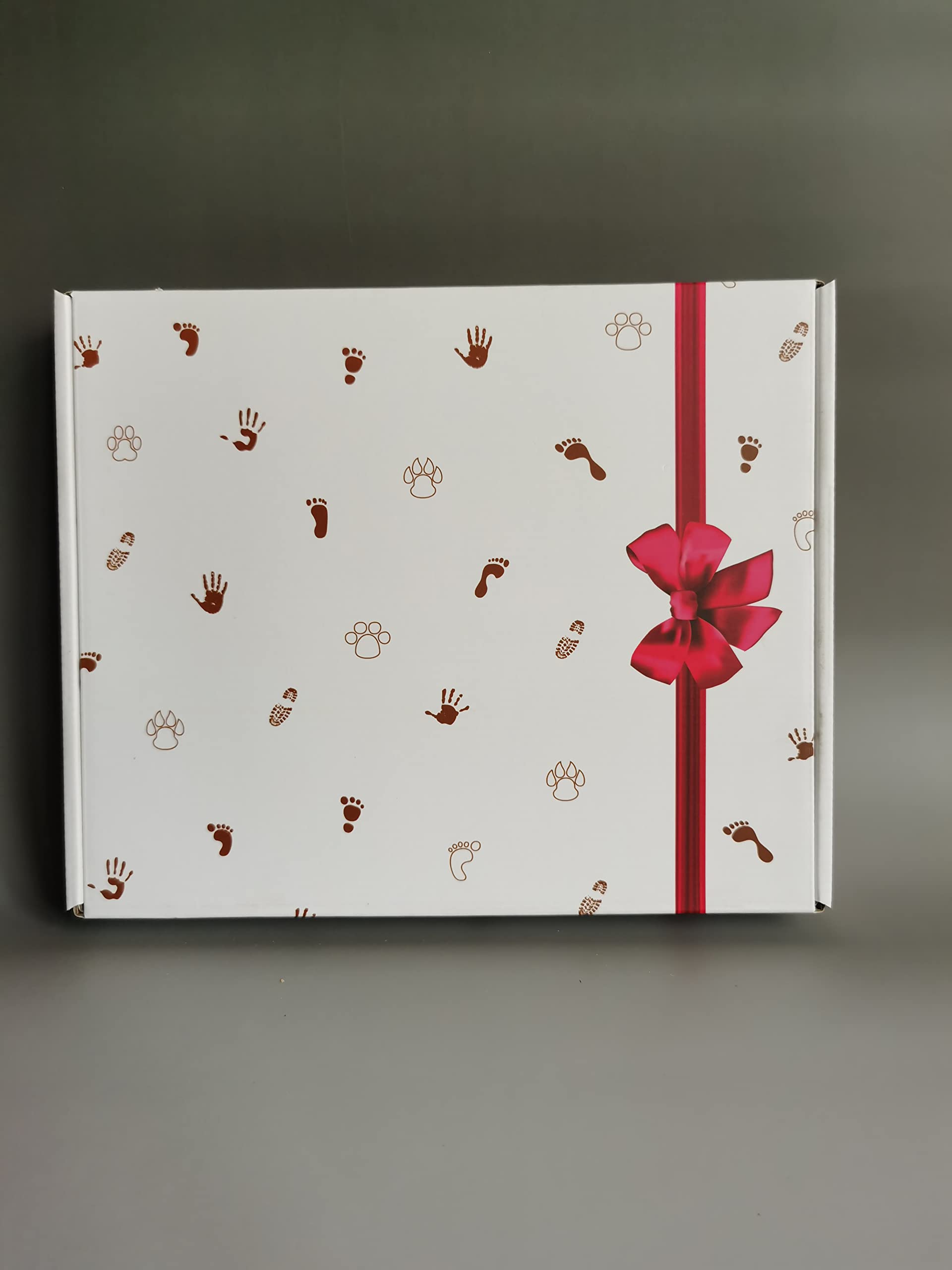 Cadre photo d'argile d'empreinte de main de bébé,Kits de moulage et d'empreintes, cadre en bois et verre acrylique, cadeau de kits de moulage et d'impression pour baptême de bébé(wood-2823)