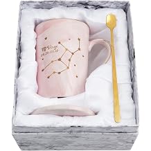 YHRJWN Virgo Gifts for Women, Virgo Zodiac Coffee Mug, Aug Sep Birthday Gifts for Girls, Teens, Friends, Astrology Cup with Gift Box 14 Oz, Pink
