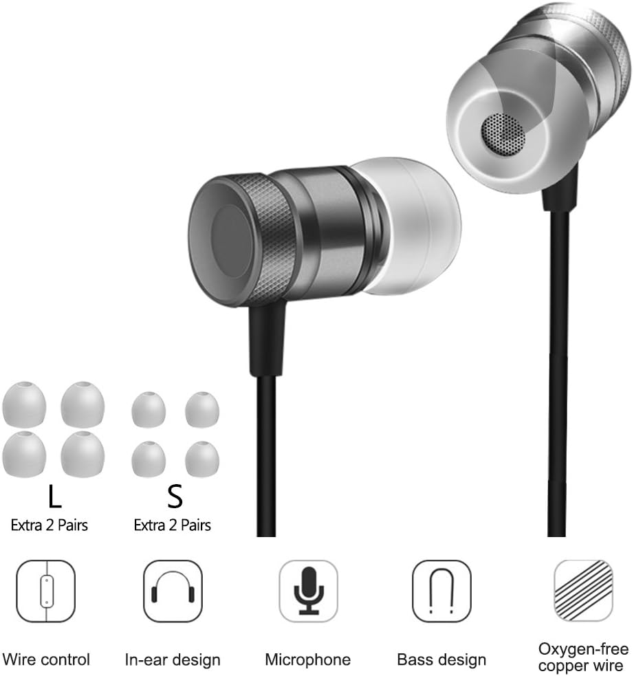 2 Packs Type-C Earbud Headphones with Remote & Microphone, SourceTon in Ear Earphone Stereo Sound Noise Isolating Tangle Free for Android Smartphones, Gaming with Type-C Jack, NOT FIT Pixel HTC