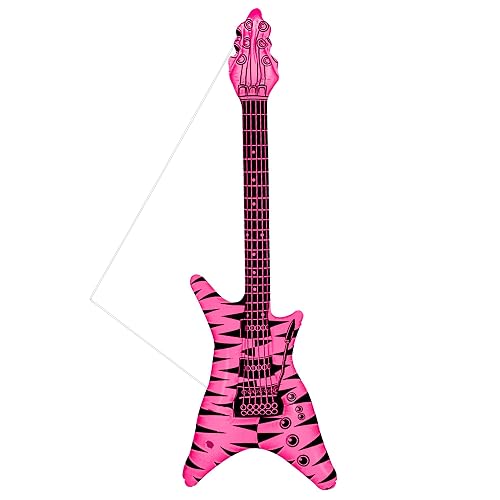 W WIDMANN MILANO Party Fashion - Guitarra hinchable, accesorio de disfraz con correa, guitarra de aire, instrumento para Carnaval