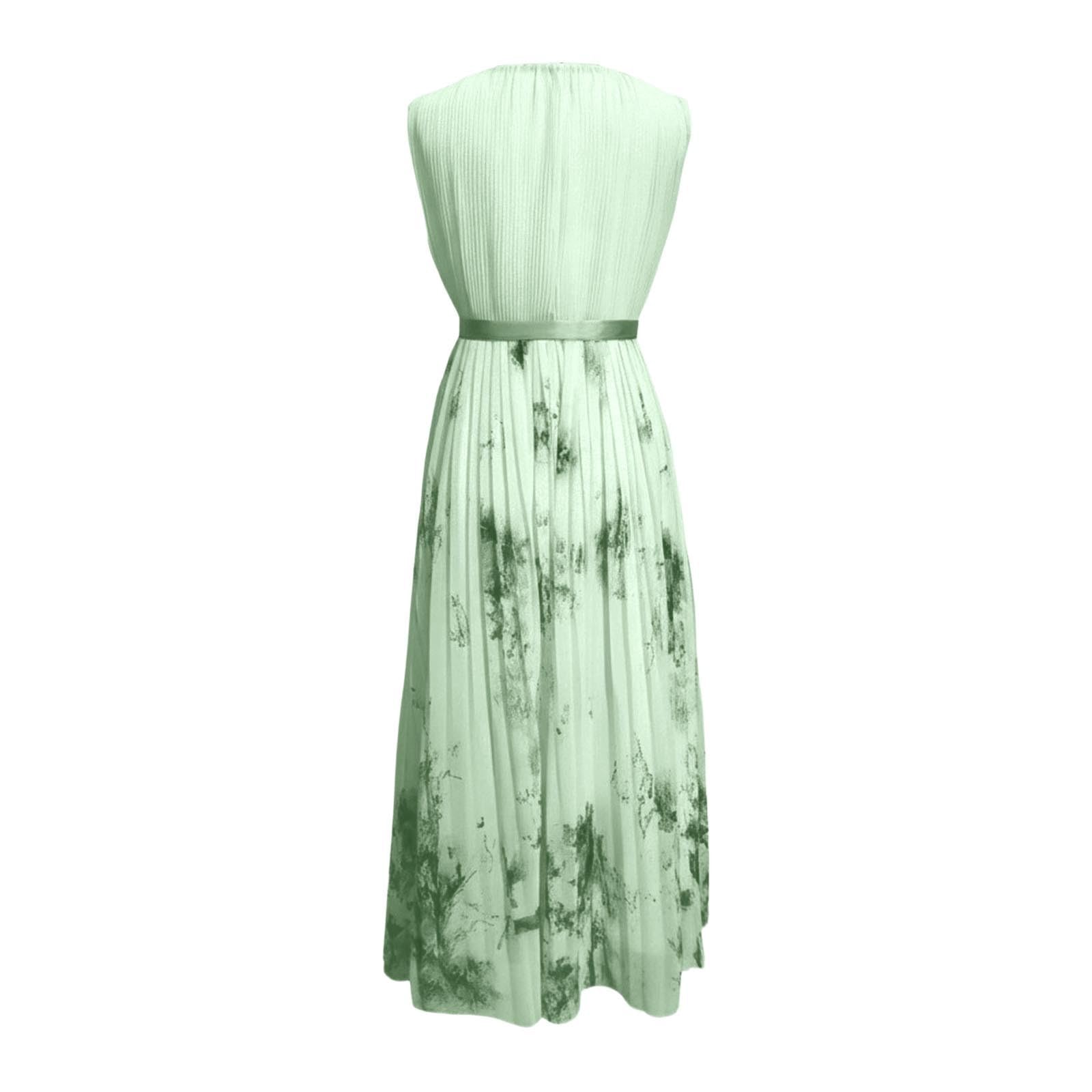 Vestido sin Mangas Estampado Moda, Floral Fluido Salidas Verano Mujer