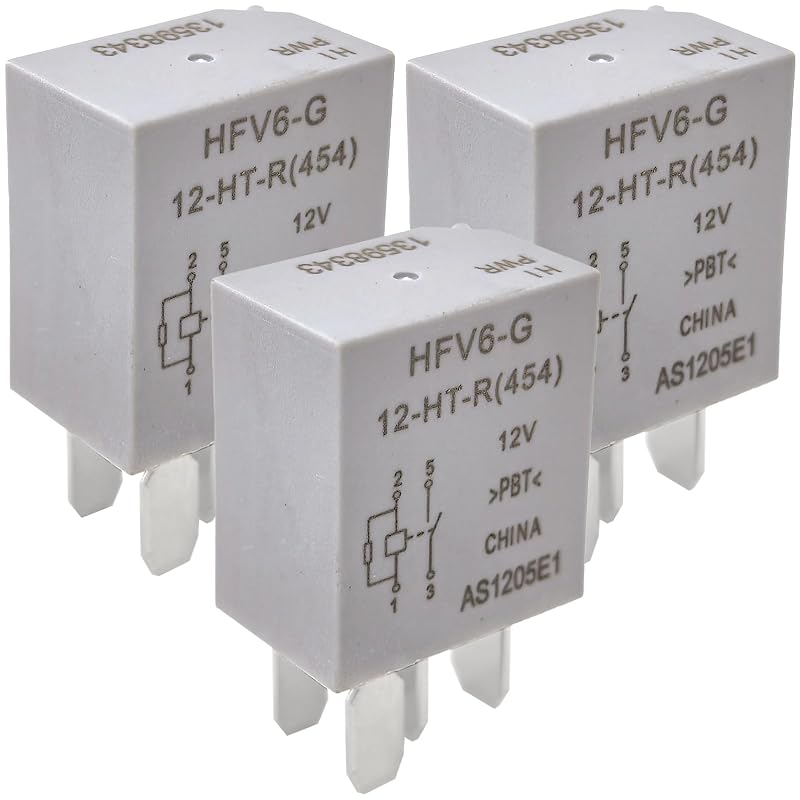 Relé automotivo Sonzrod 13598343 SPST 12 VDC 30 A com 4 pinos para veículos GM – Pacote com 3