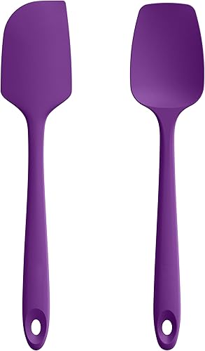 U-Taste Espátula plana y espátula de cuchara raspador de tazón de silicona resistente al calor de 11.38 pulgadas y 600 F, utensilio de cocina de