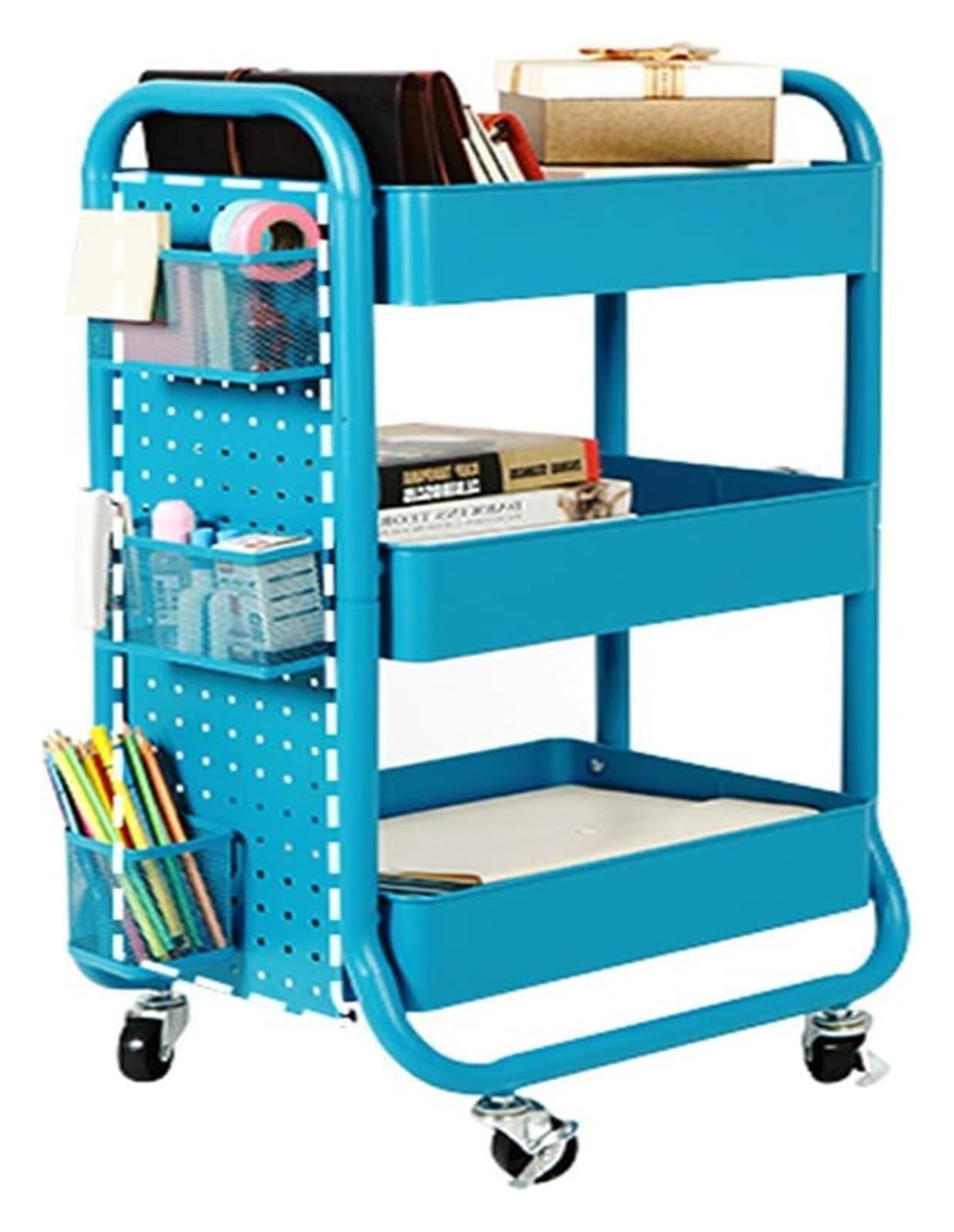 Carrello portaoggetti, Carrello Multiuso con Ruote e Maniglie, Organizer Facile da Montare per Cucina e Bagno.