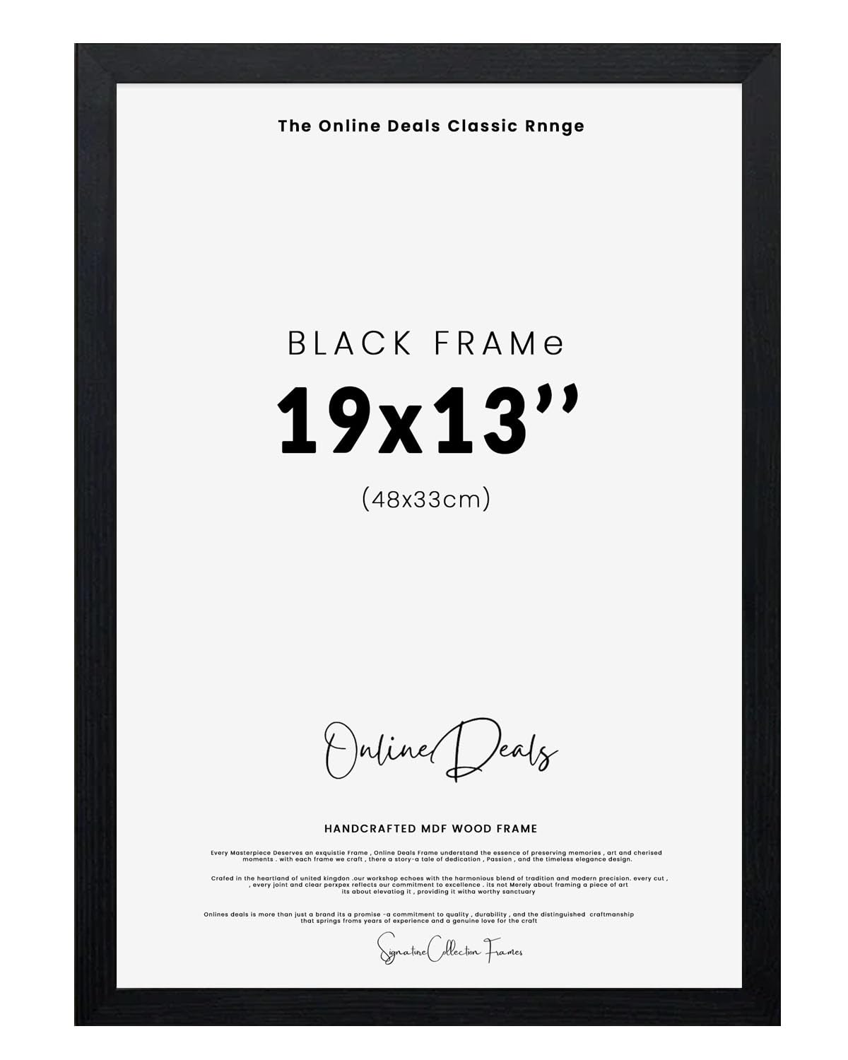 Online Deals Black | Mdf Poster Frame (48.26 X 33.02 Cm) For Movie Posters, Music & Film Art, 13" X19" Mdf Finish, Easy Hanging Hooks [ ]