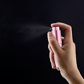 Lil Ray 8ml Portable Mini Perfume Atomizer(4 PCS)Refillable Empty Small Spray Bottle for Travel, Twist Type Pocket Cologne Sprayer (Pink)