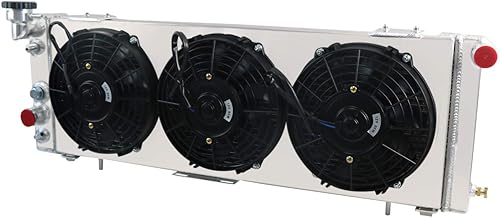 Miniatura 2 de ALLOYWORKS - Radiador de aluminio de 3 filas + cubierta de ventilador de 3 x 9 pulgadas + relé para Jeep Cherokee XJ Comanche 4.0 L6 1991-2001 a gas