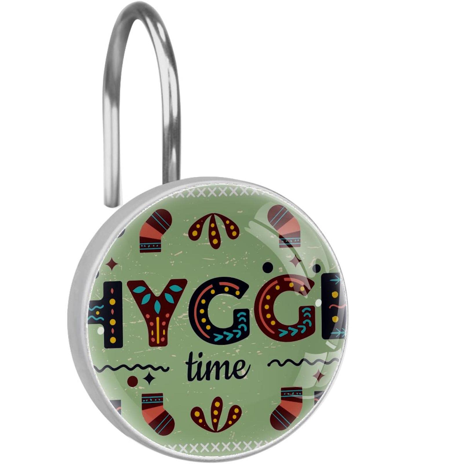 Crochets rideau de douche Hygge Time Vert pour un espace de douceur
