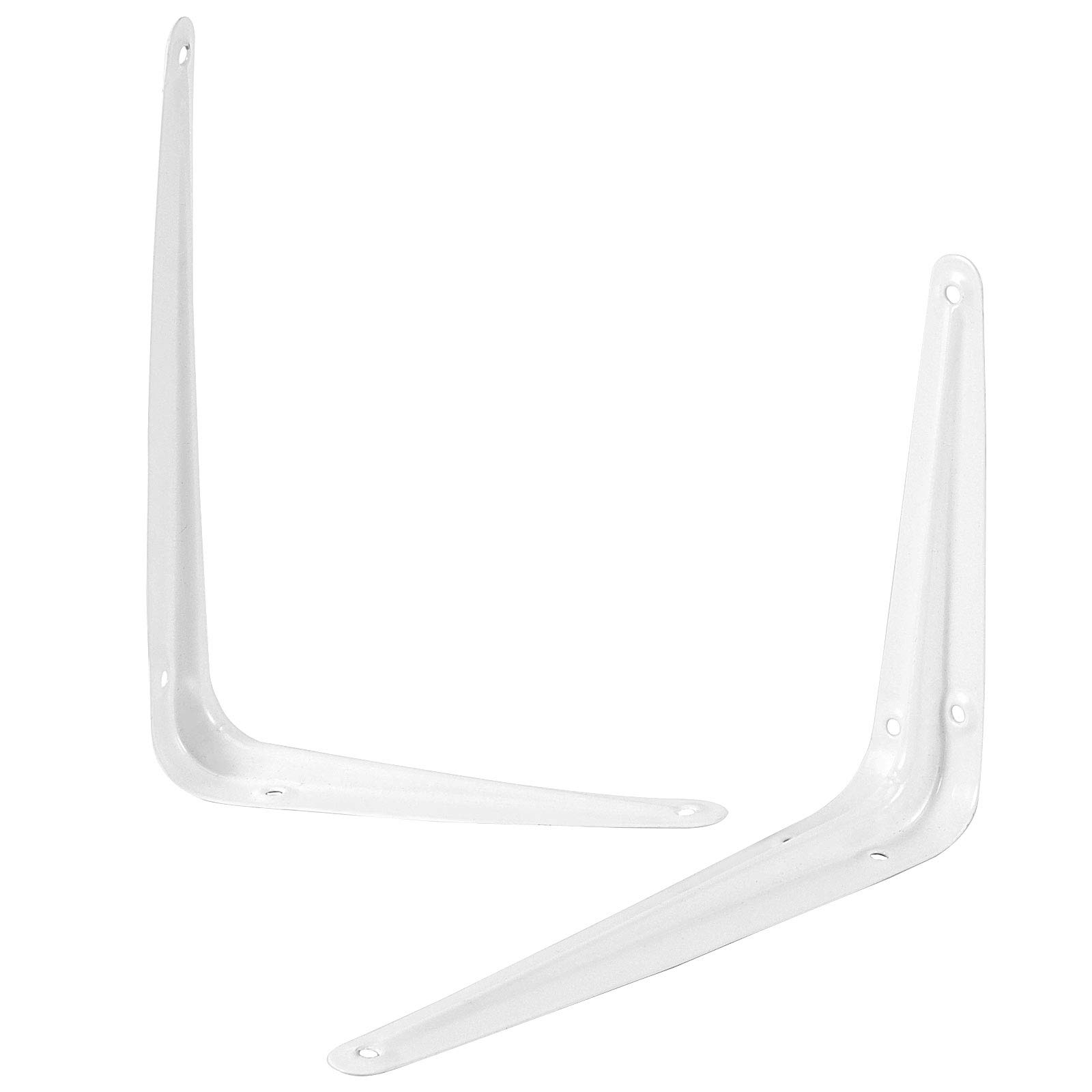 ZOENHOU Lot de 20 équerres d'étagère blanches de 20,3 x 25,4 cm, support en L robuste avec 120 vis et 60 tubes d'extension, équerre murale en métal pour étagères murales à suspendre