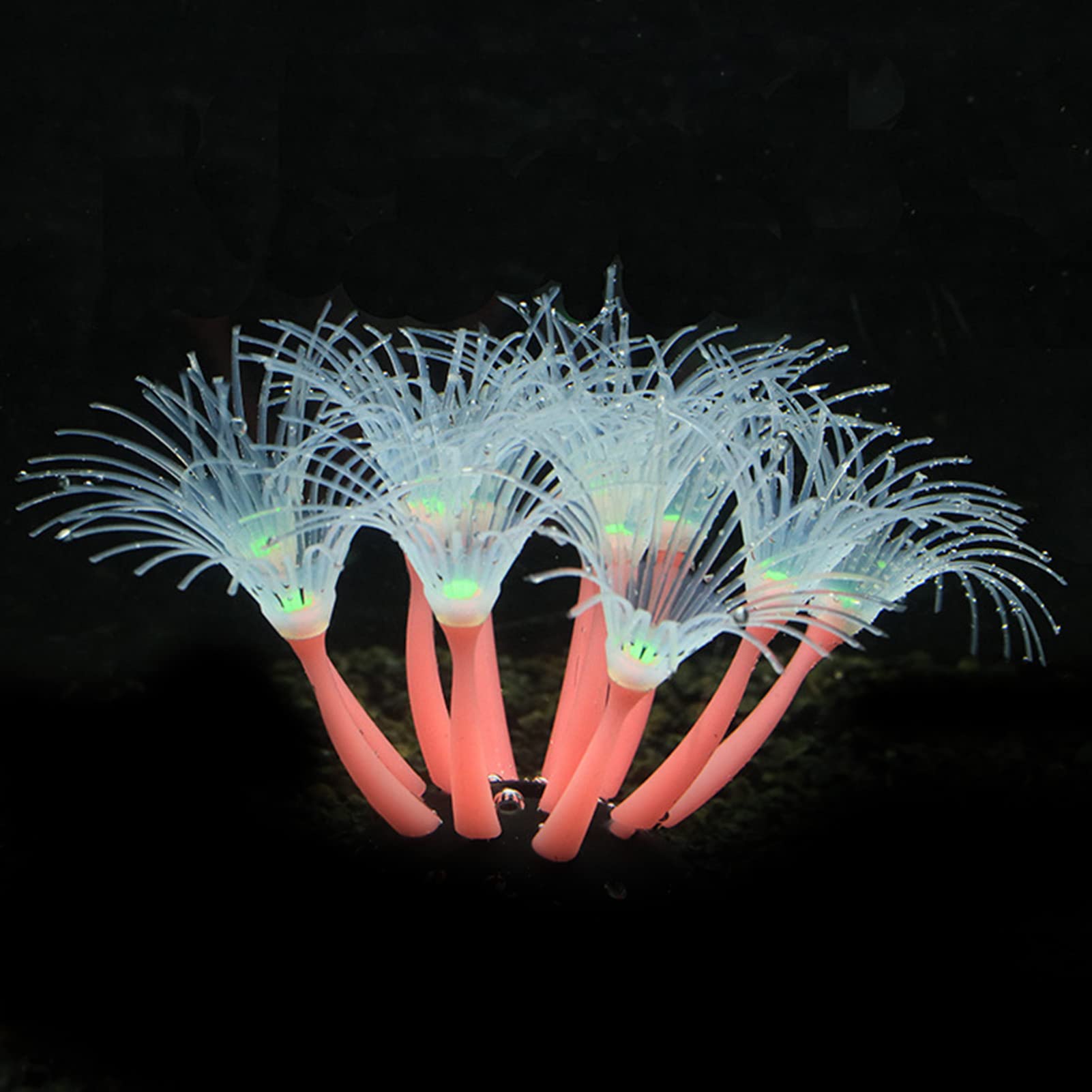 Rianpesn Pink Artificial Silicone Coral - Aquarium Landscape Decoration,Fish Tank Simulation Coral Plant Decorations Silicone Accessories