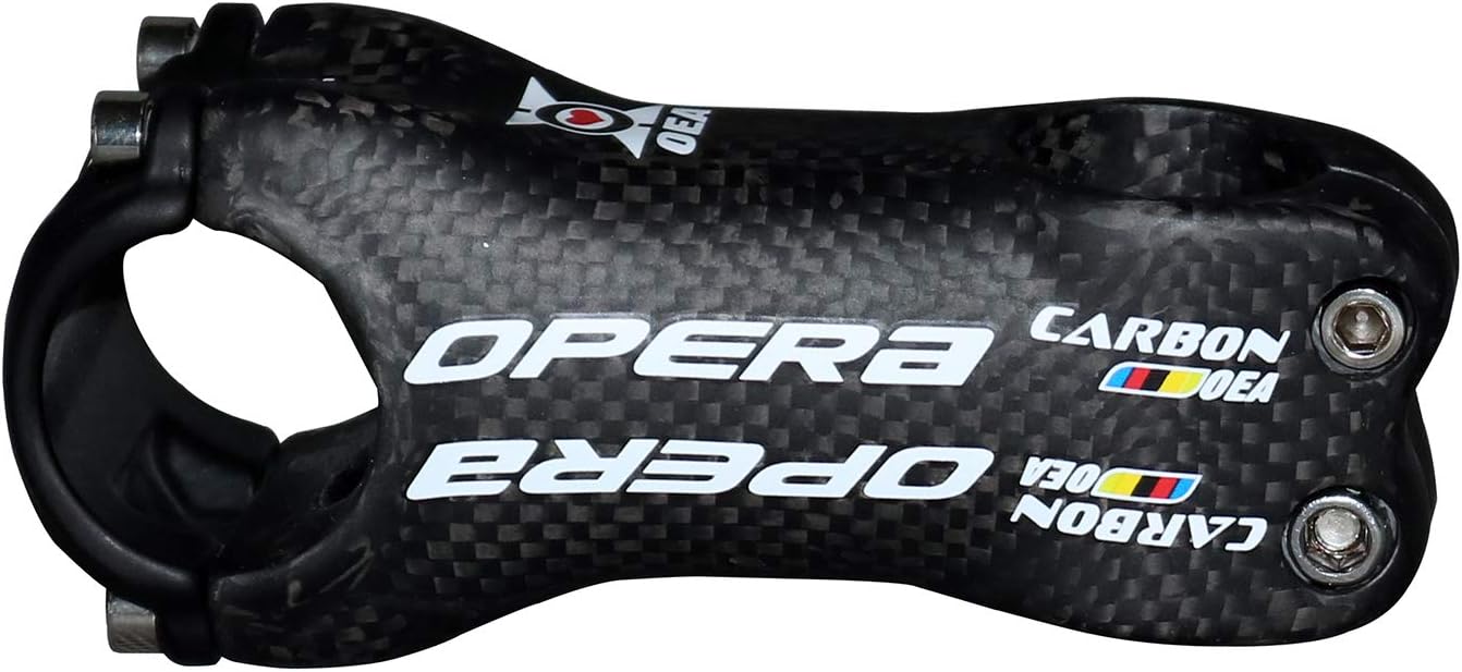 Opera Bike Stem - Carbon Stems Mountain Bike Carbon Fiber Handlebar Stem 31.8×80 mm Road Bike 3 K Black Matte 6 Degrees Stems - 1 Pcs