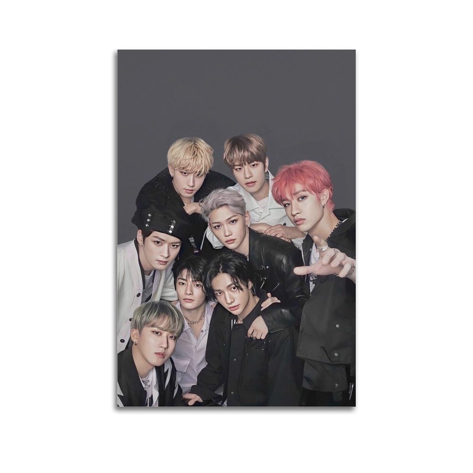 Kpop Poster Stray Kids Korean Boy Canvas Poster And Wall Art Modern Family Bedroom Gym Office Decor Gift 24x36inch(60x90cm) Unframe-style
