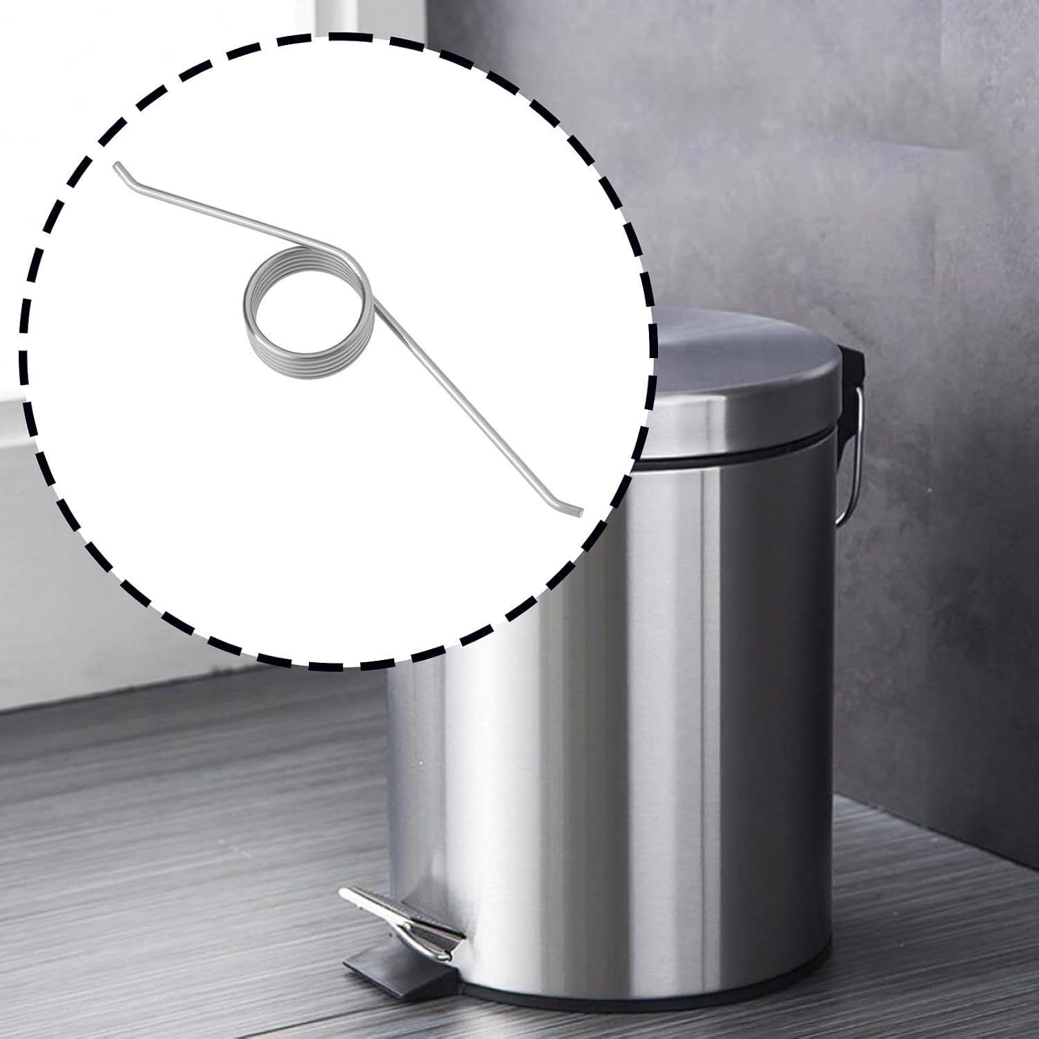 20pcs Press Trash Can Spring Stainless Steel 3.3X0.7X0.5cm for Hand-Press or Foot-Pedal