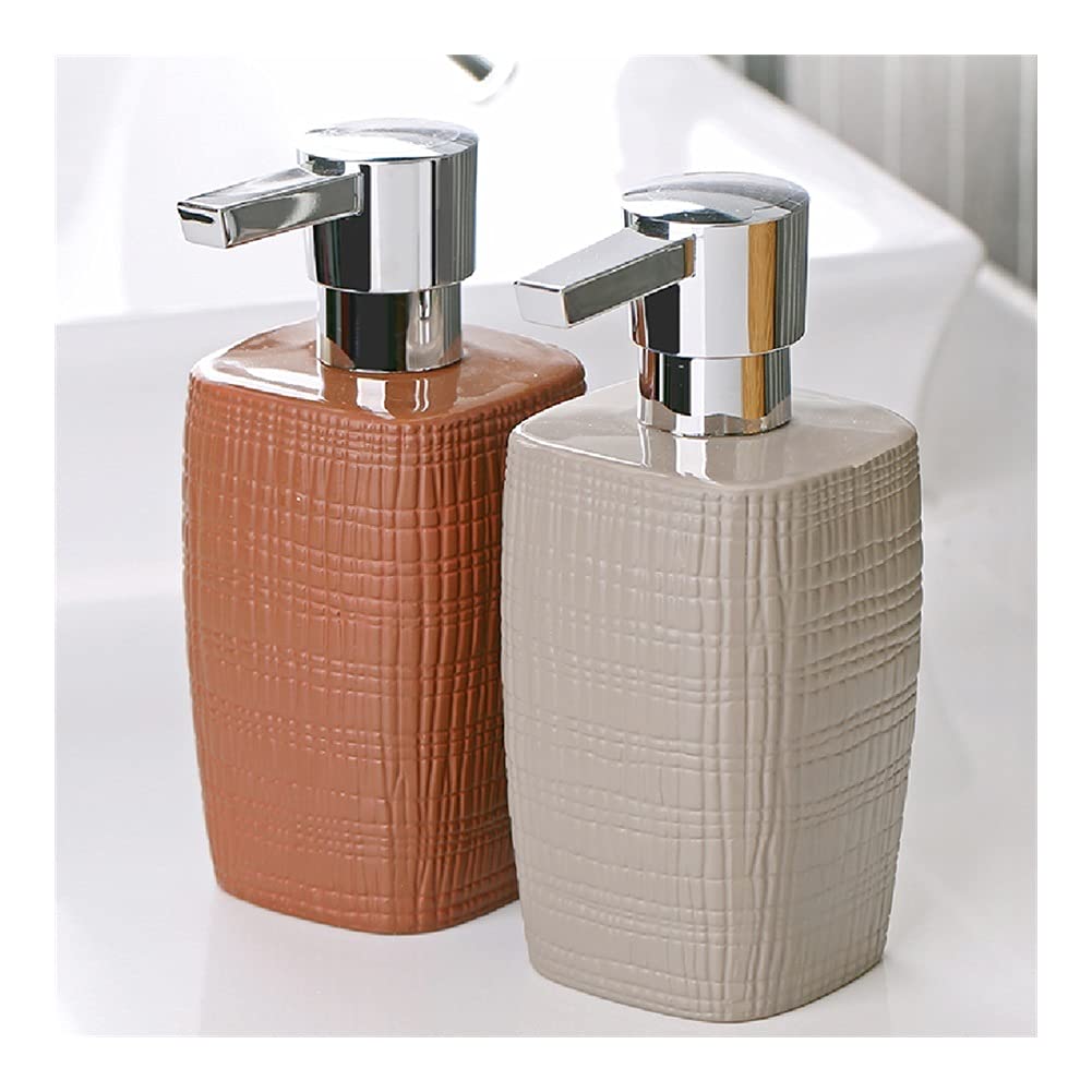 Dispenser di Sapone in Ceramica, Dispenser di Sapone Liquido Ricaricabile, Dispenser di Sapone da Cucina, Dispenser di Sapone per Piatti Manuale, 13 OZ/370 ML, Dispenser
