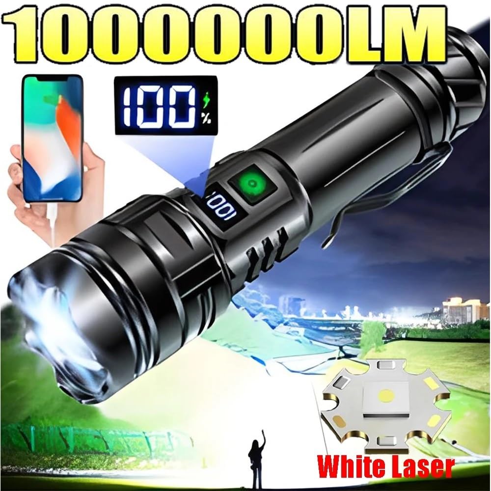 Mocna latarka LED Super jasna, ładowalna, przenośna latarka o dużej mocy, zewnętrzna awaryjna latarnia kempingowa(30W 26650 battery)
