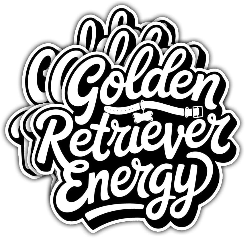 3 Pcs Golden Retriever Energy Sticker, Dog Puppy Lover Vinyl Decal for Men, Women, Teens, Pet Owners, Laptop, Water Bottle, Notebook, Scrapbook, Journal, Car Window, Phone Case, Dog Mom Dad 3 Inches