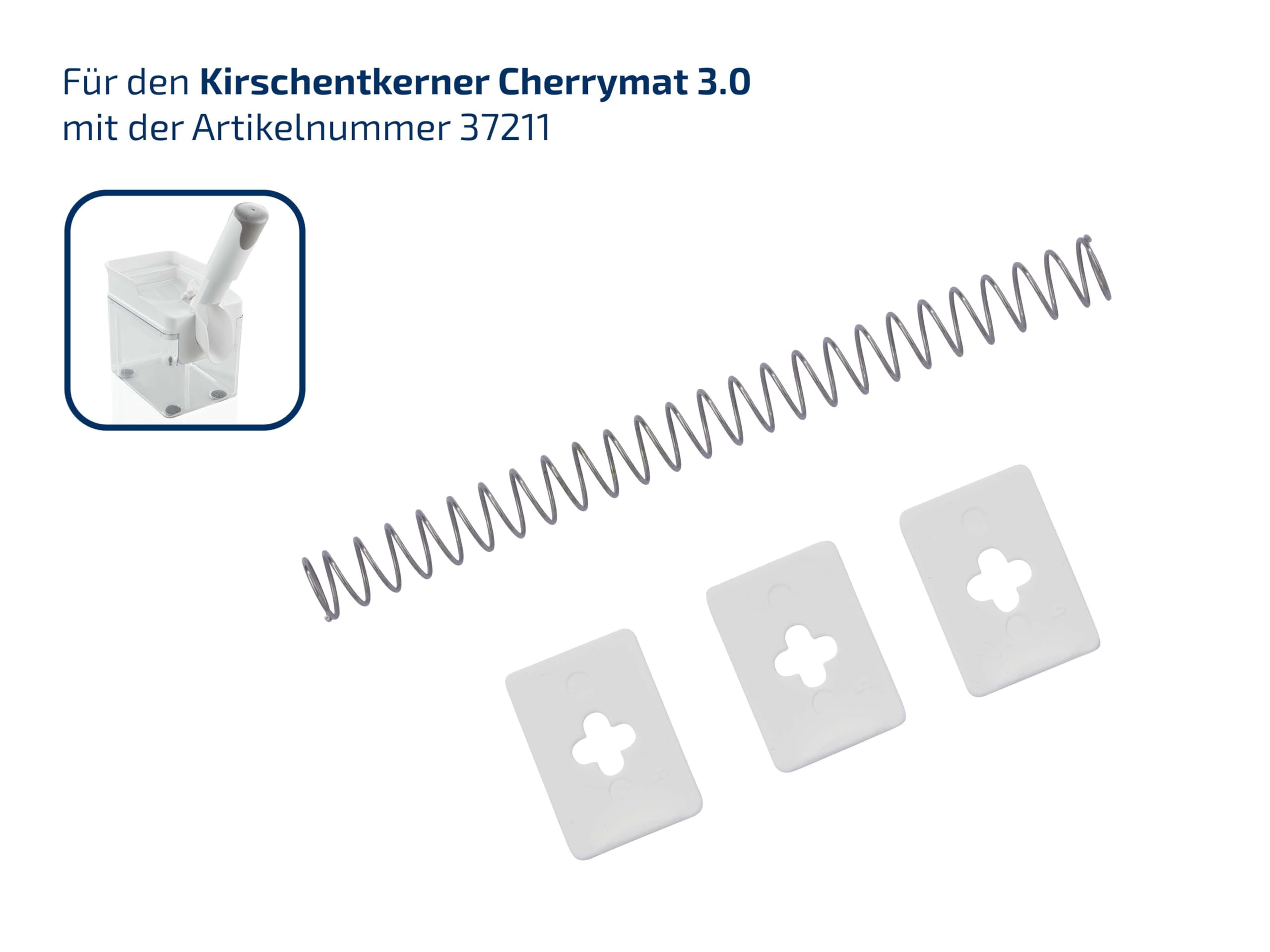 Leifheit Pièces de rechange pour dénoyauteur à cerises, 3 languettes en caoutchouc et ressort, pour le dénoyauteur de cerises Leifheit Cherrymat article 37211, kit de remplacement