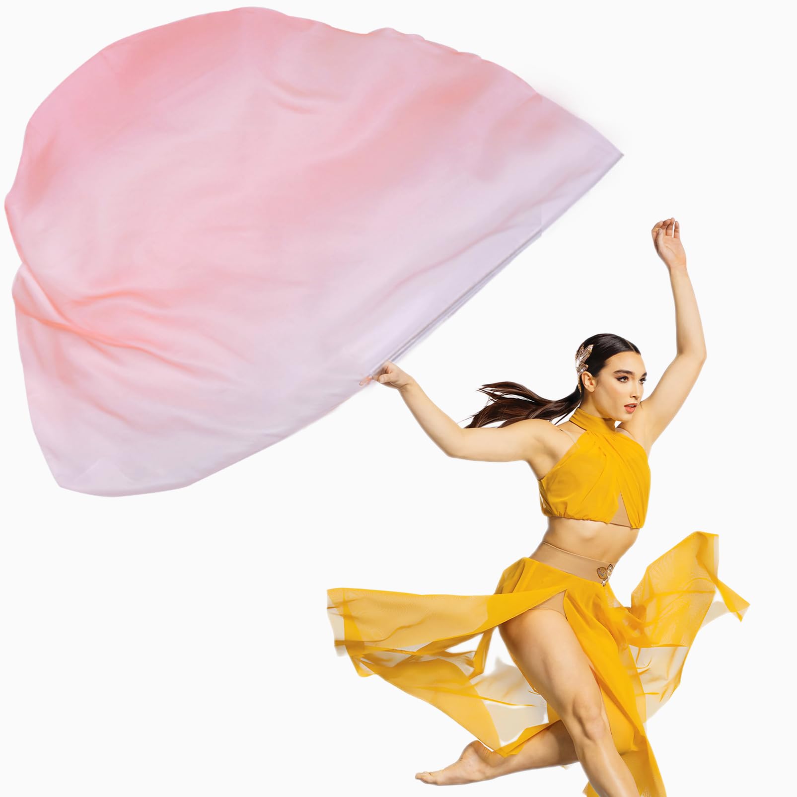 Anbetungsflagge Aus Polyester – 127 Cm, Mit Flexibler Stange, Silber, Für Tanz Und Lobpreis