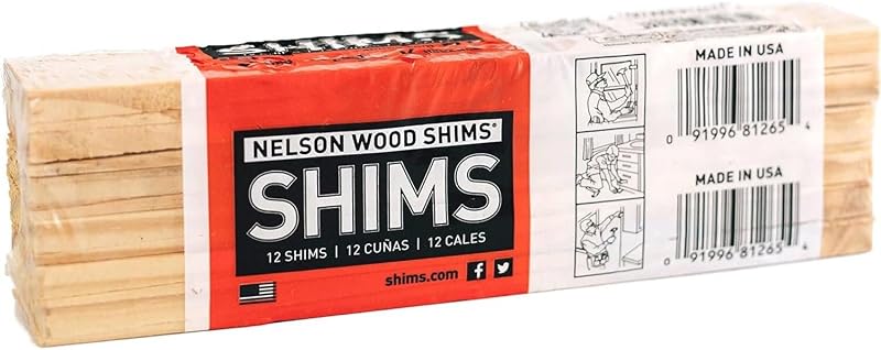 Nelson Wood Shims - DIY Wood Shims 8-Inch Shims, High Performance Natural Wood, 100% Kiln Dried - 1 Pack (12 Shims Total)