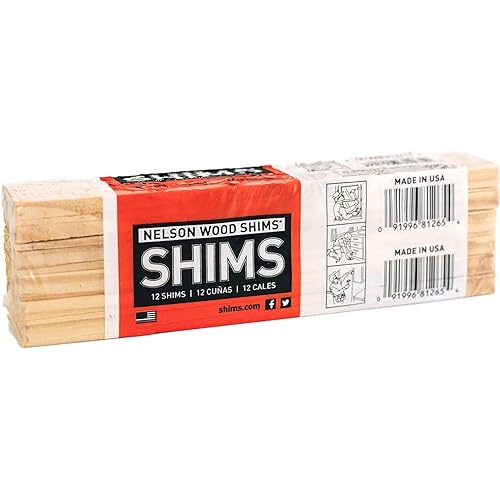 Nelson Wood Shims - Paquete de cuñas de madera de 8 pulgadas, madera natural de alto rendimiento, 100% secado al horno - 1 paquete