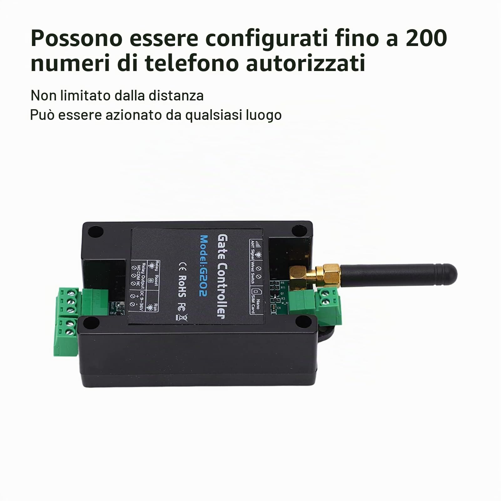 Apriporta GSM per Garage e Controllo Accessi Remoto Interruttore Porta Senza Fili (2G)