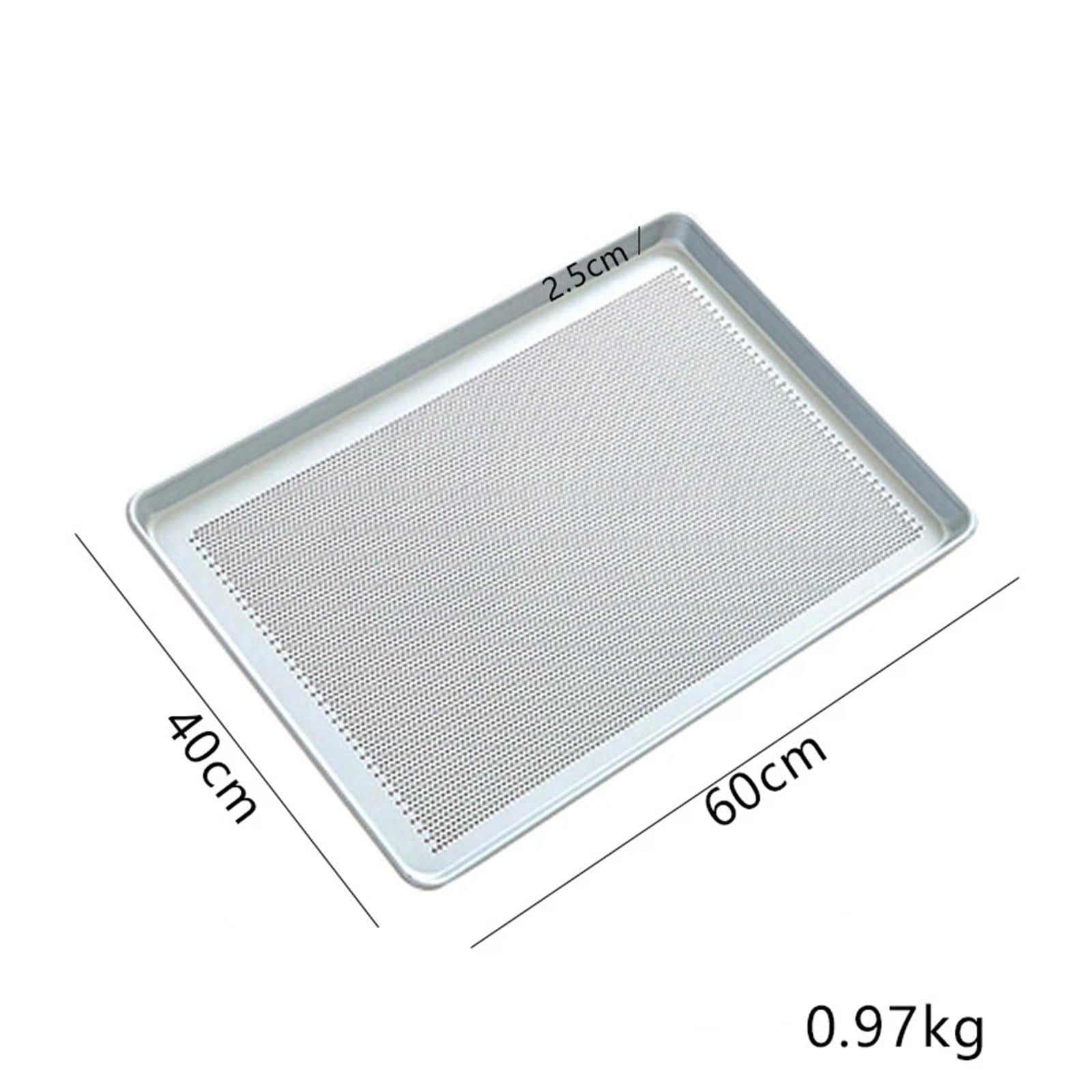 Bandeja for hornear antiadherente de aluminio perforada | Tamaño de 60 × 40 cm, fácil de limpiar for hornear y asar alimentos.(Black)