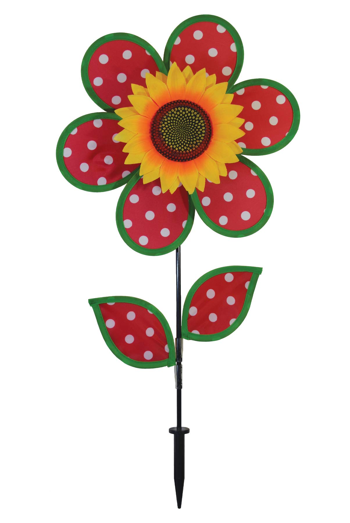 In The Breeze Garten-Windspiel – Dreirädrige Blume Mit Blättern, Ca. 117 Cm Hoch, Mit Erdspieß