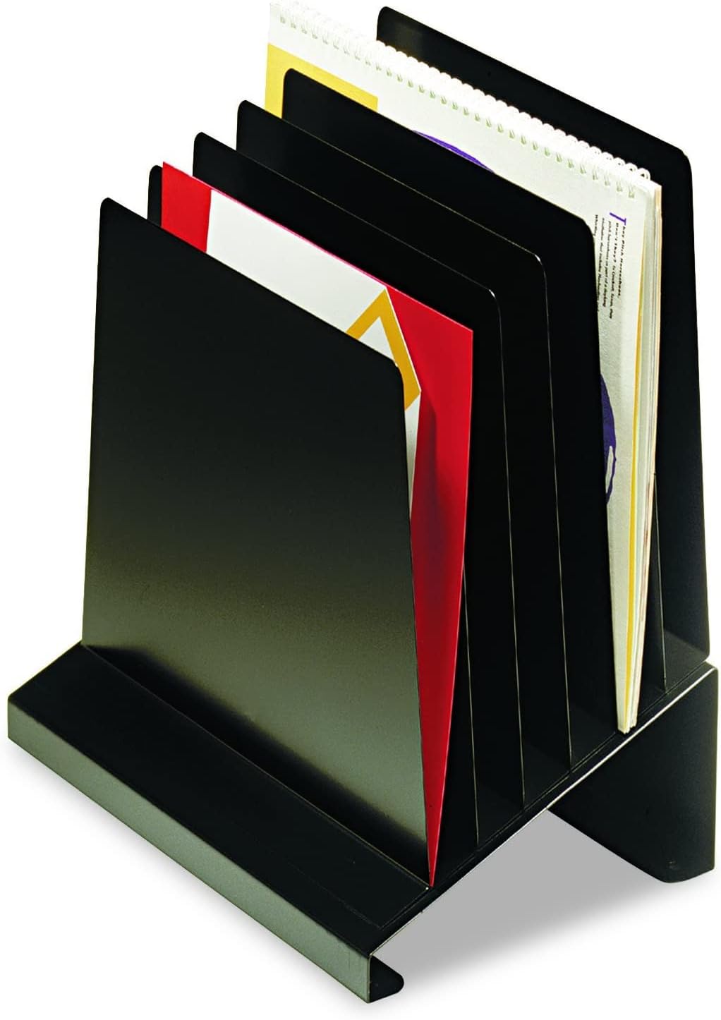 STEELMASTER 4-Way Corner Organizer – 11x13x11 Inch Black Steel Desk Organizer For Files & Supplies - View #4