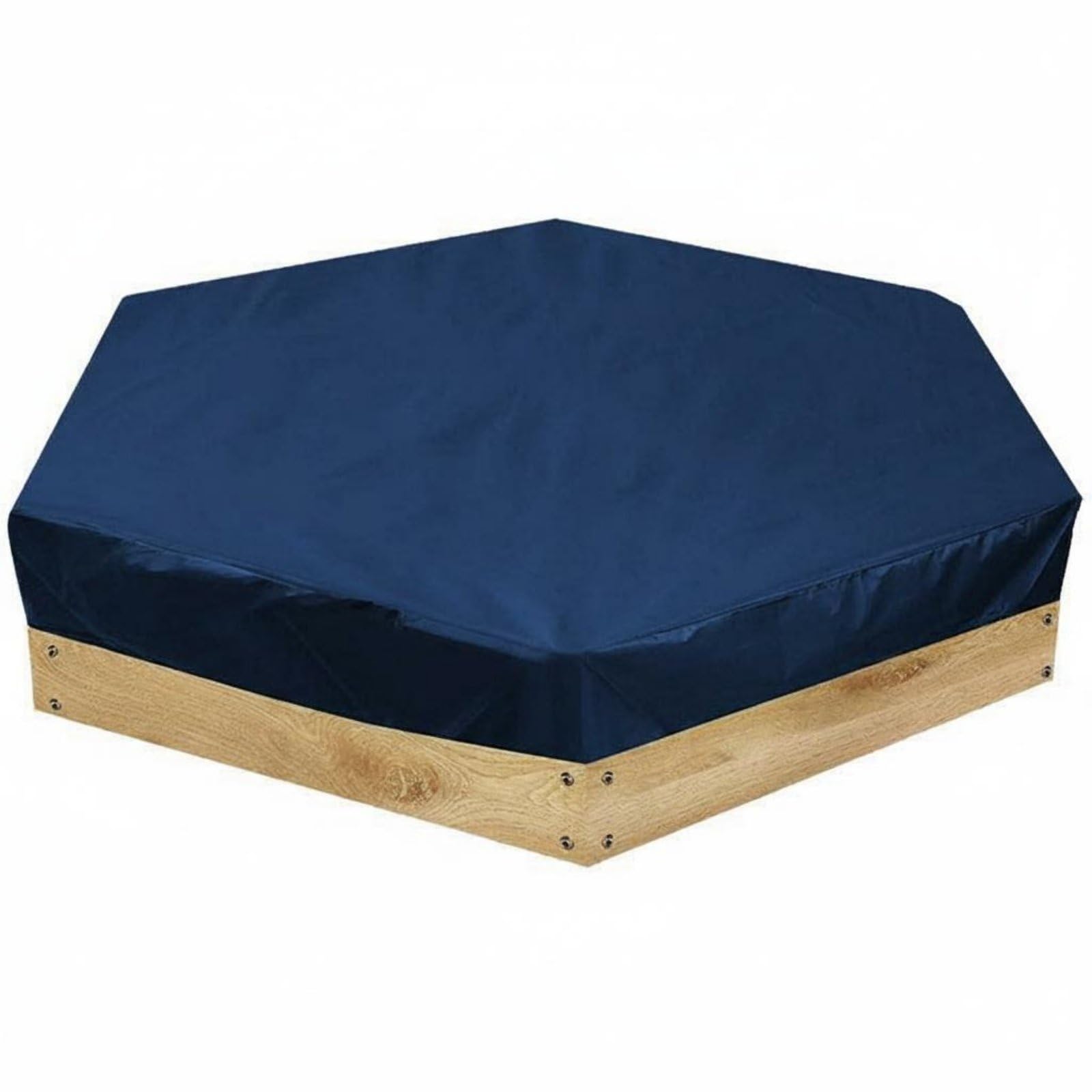 Sun Protection Hexagonal Sandbox Cover 210D Material Hexagon Sandpit Cover Dustproof Waterproof Sandbox Tarp All-Season Use for Children, Garden, Backyard, Patio, Dark Blue, 180-150-20cm-image-49