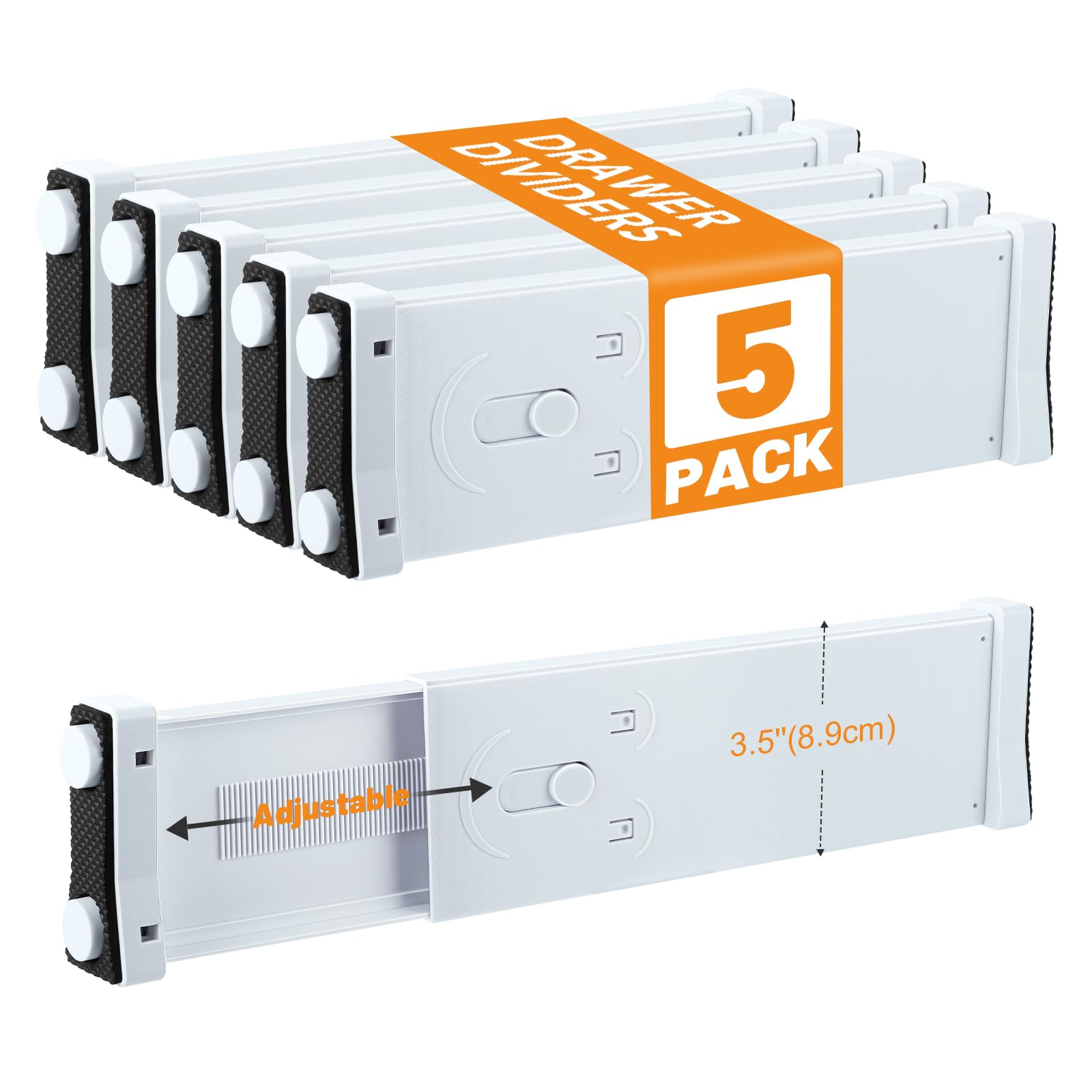 Amazon.com: Dntorx 5 Pack Drawer Dividers ABS 3.5
