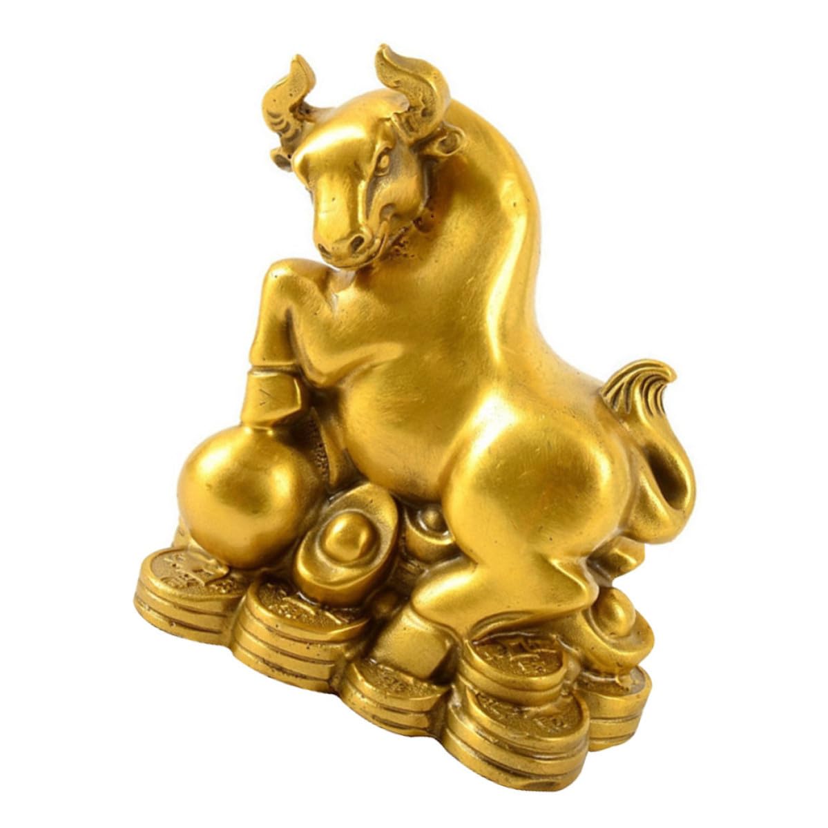 Gatuida Figura de Toro de Cobre Dorado, Adorno Creativo de Mesa