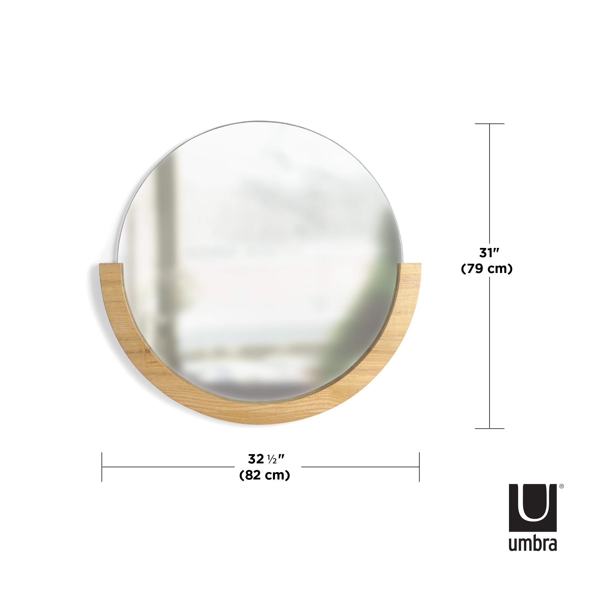 Amazon｜umbra ミラー 鏡 82x79cm ナチュラル ミラミラー 21015472390