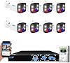 GW Security 2-Way Audio Floodlight 8.0 Megapixel IP Camera System, 16 Channel 12MP NVR with 8 x 8MP Face Recognition OutdoorIndoor UHD 4K PoE Security Camera, Two Way Talk, BlueRed Alarm Lights