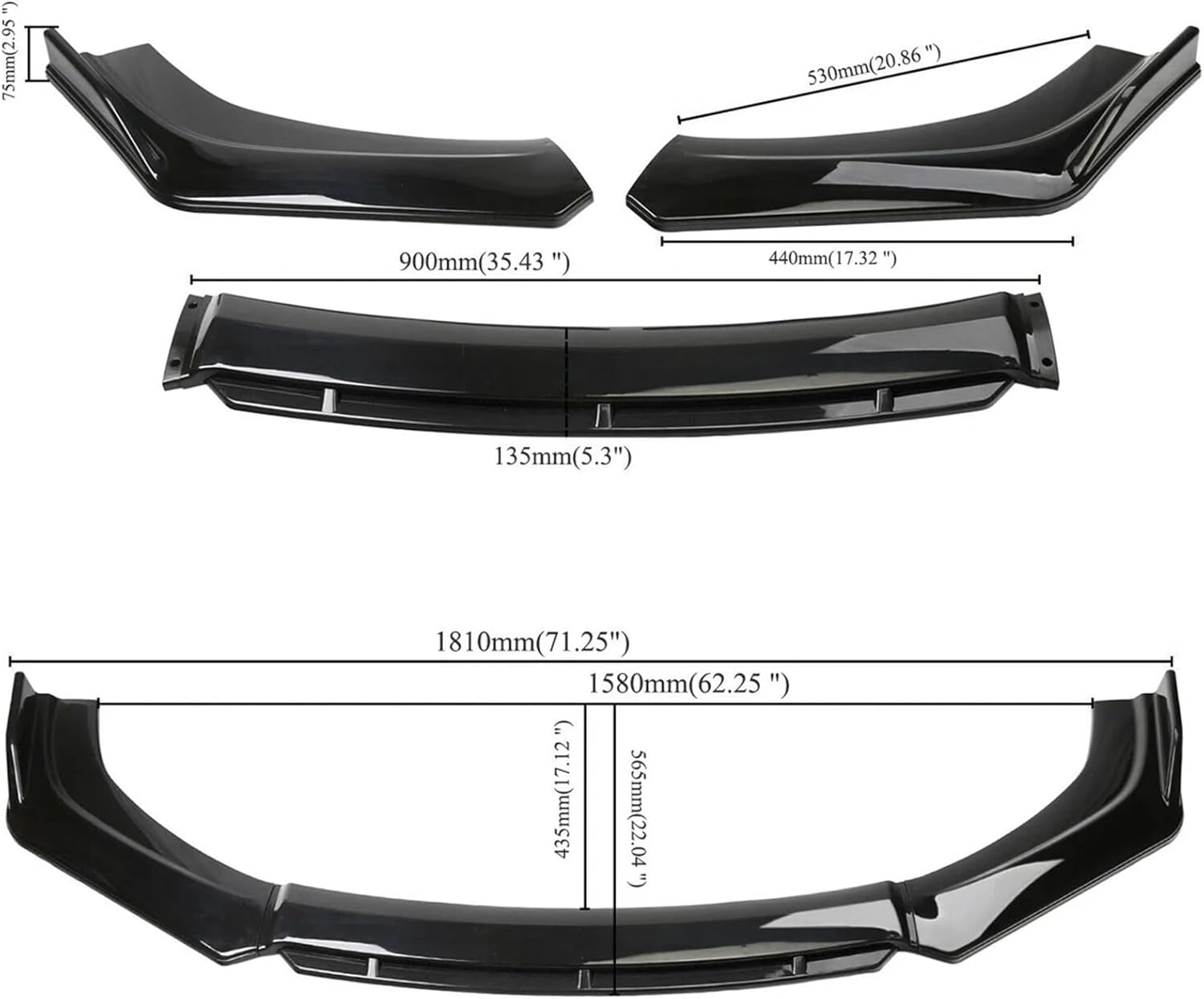 4PCS フロントバンパーリップ フォルクスワーゲン VW ジェッタ