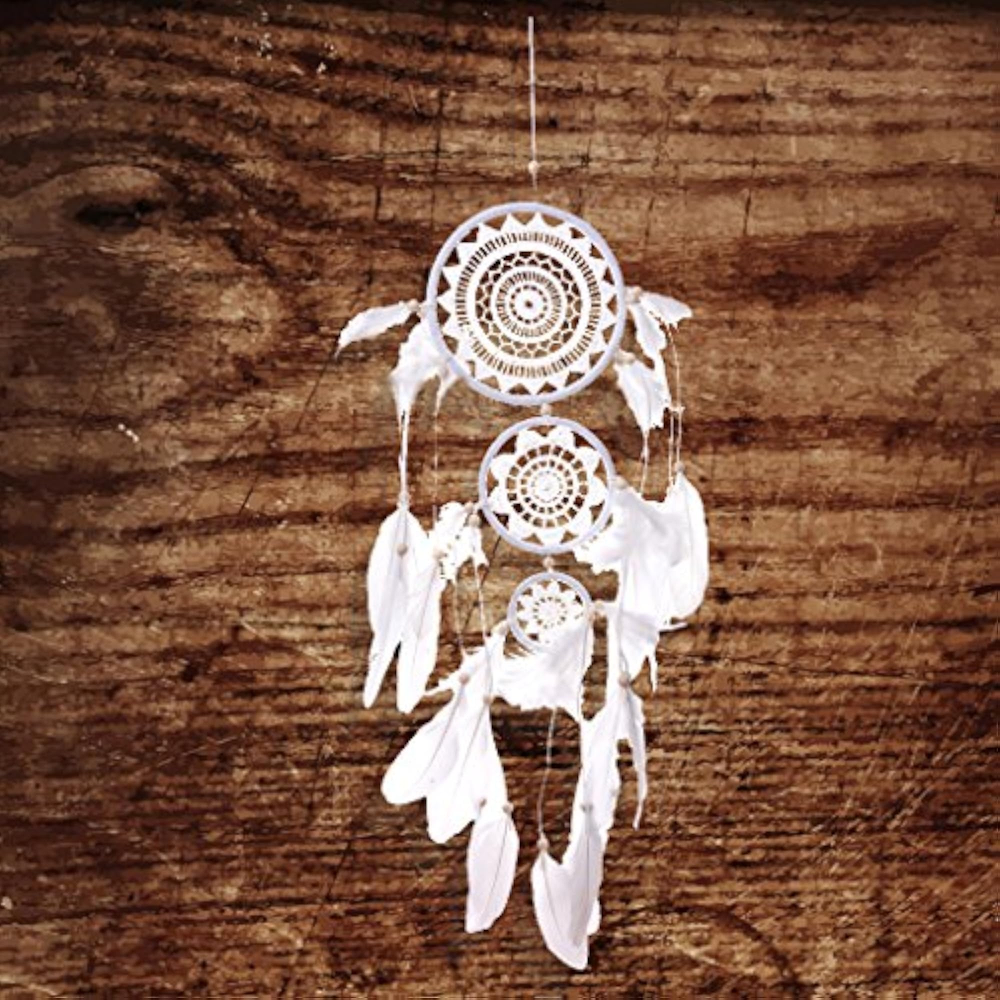 3 Circles Dream Catcher with Feathers Wall Hanging Decoration
