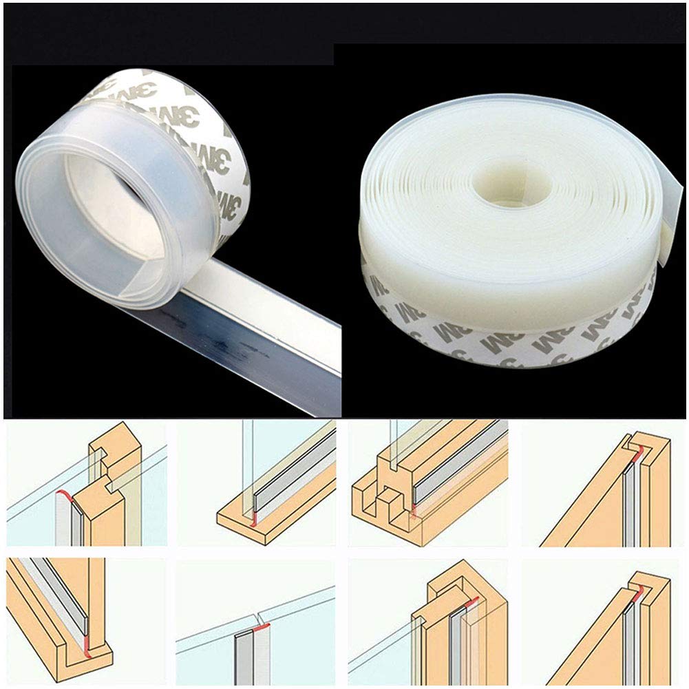 Striscia di porta autoadesiva autoadesiva in silicone, Antispiffero Antivento Striscia di Sigillatura Paraspifferi Porta, Striscia fonoisolante per isolamento porte e finestre[10m],Grigio,45mm