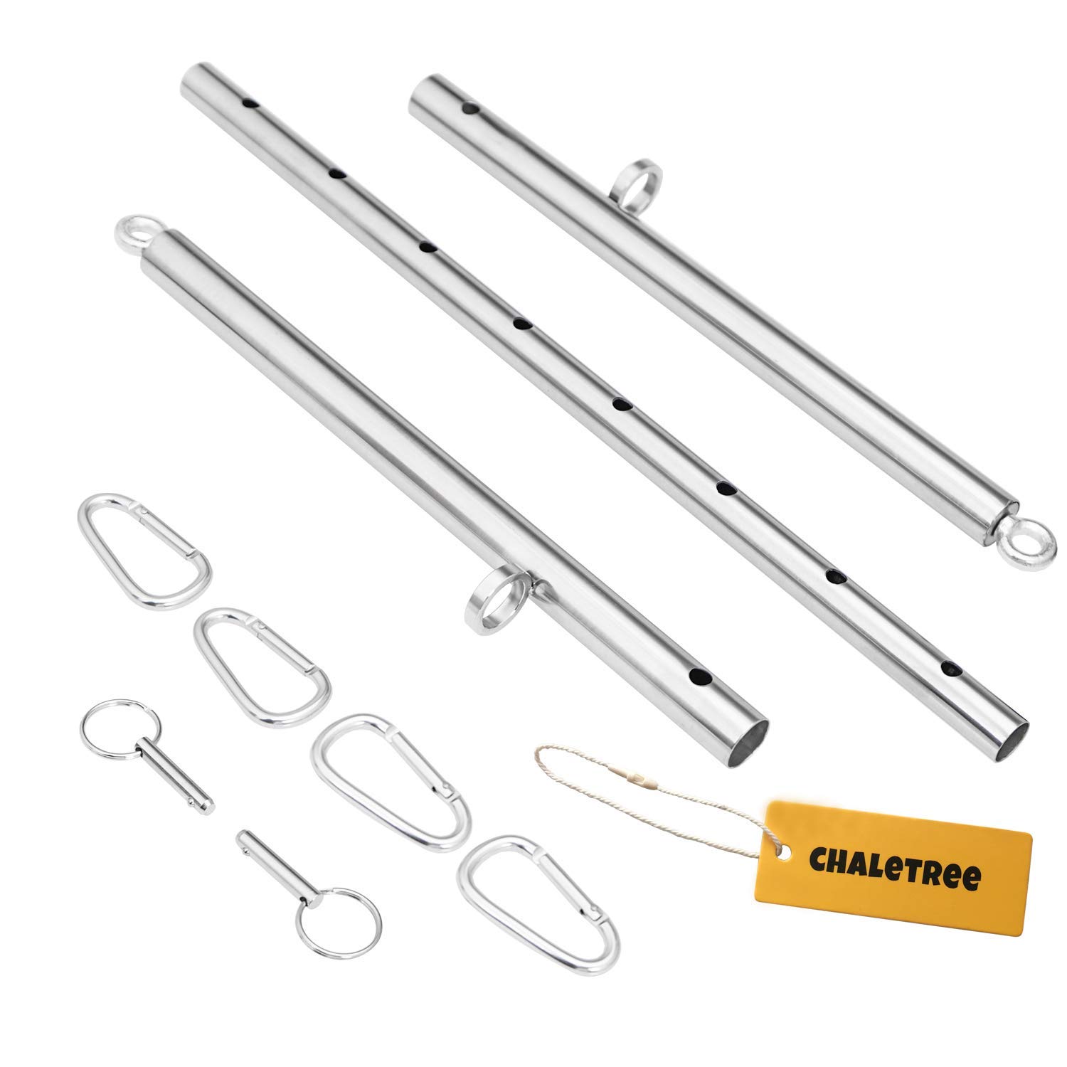 Adjustable Stainless Steel Silver Expandable Spreader Bar Set Sports Aid Training
