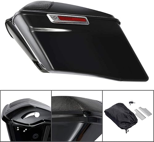 Miniatura 8 de TCT-MOTORPARTS Alforjas rígidas extendidas de 5 pulgadas con pestillo negro para Harley-Davidson Touring FLT, FLHT, FLHTCU, FLHRC, Road King, Road