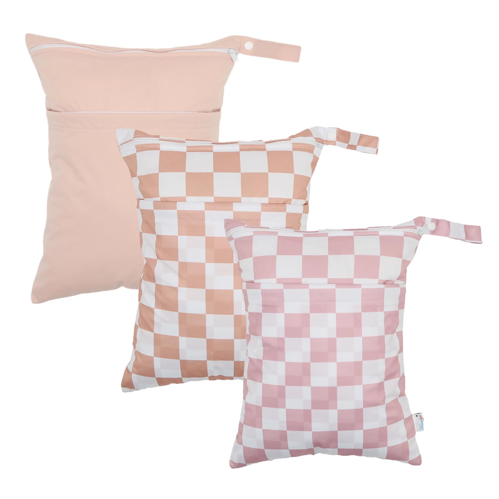 Kawigo Wet Dry Bag Reusable Waterproof Swimming Bag Travel Beach Pool Yoga Gym Bag for Baby Cloth Diaper Swimsuits Wet Clothes Two Zipper Pockets 3