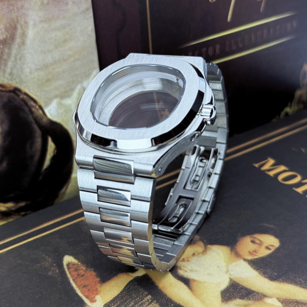 Sostituzione Dei Pezzi di Ricambio per NH34, NH35, NH36 Orologio Movimento 4r35 - Cassa Quadrata In Acciaio 316L, Bracciale In Vetro