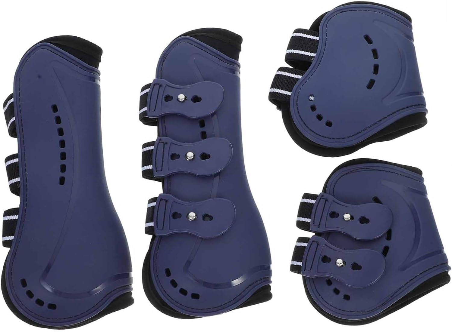 SUPVOX 4pcs Horse Boots for Front and Rear Legs Pu Tendon Protectors Comfortable Leg Wraps for Jumping and Training Essential Equipment