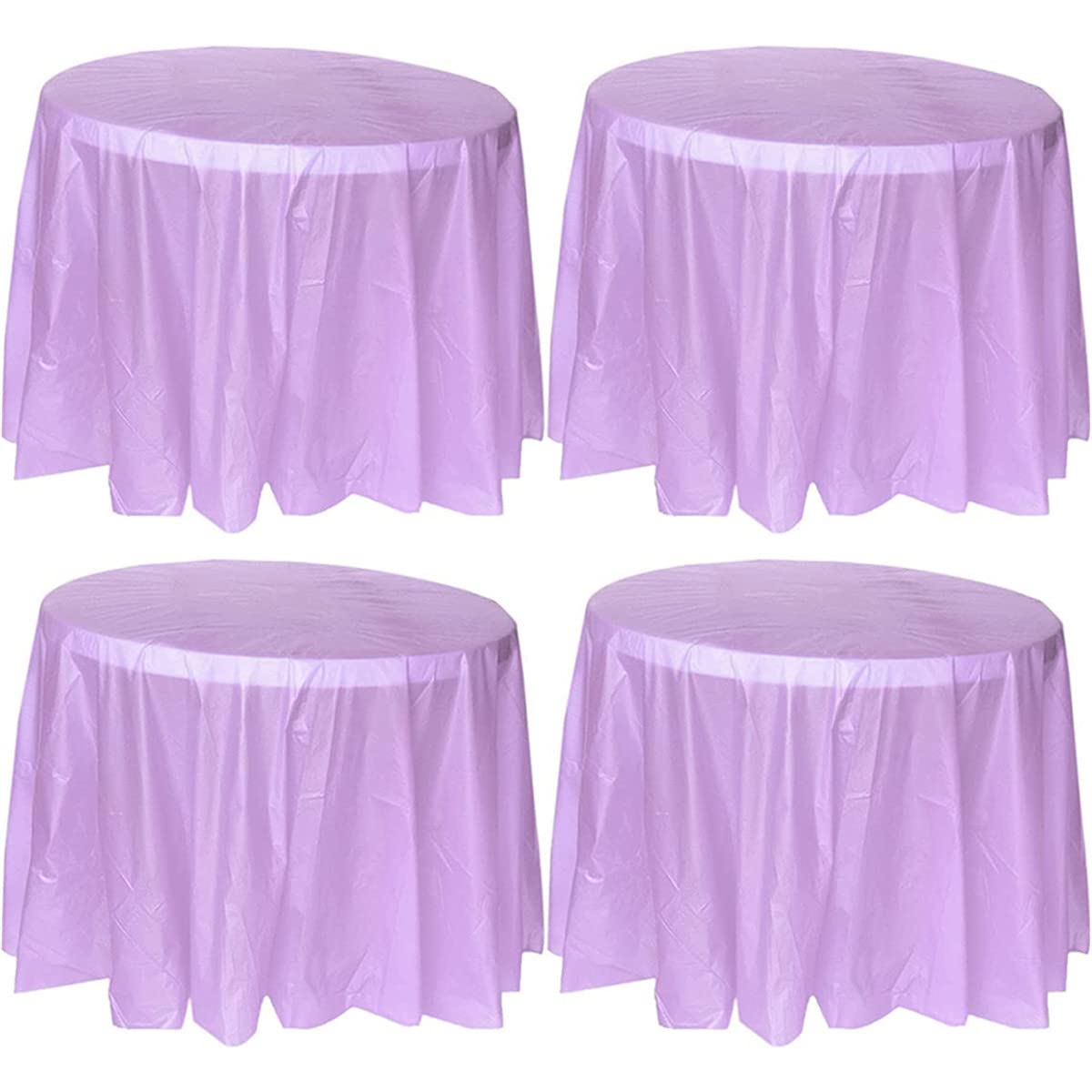 TOKYMOON 4 Pack of Round Disposable 84 Inch Tablecloths Party Wedding Picnic Banquet Table Clothes Table Cover for Round Tables