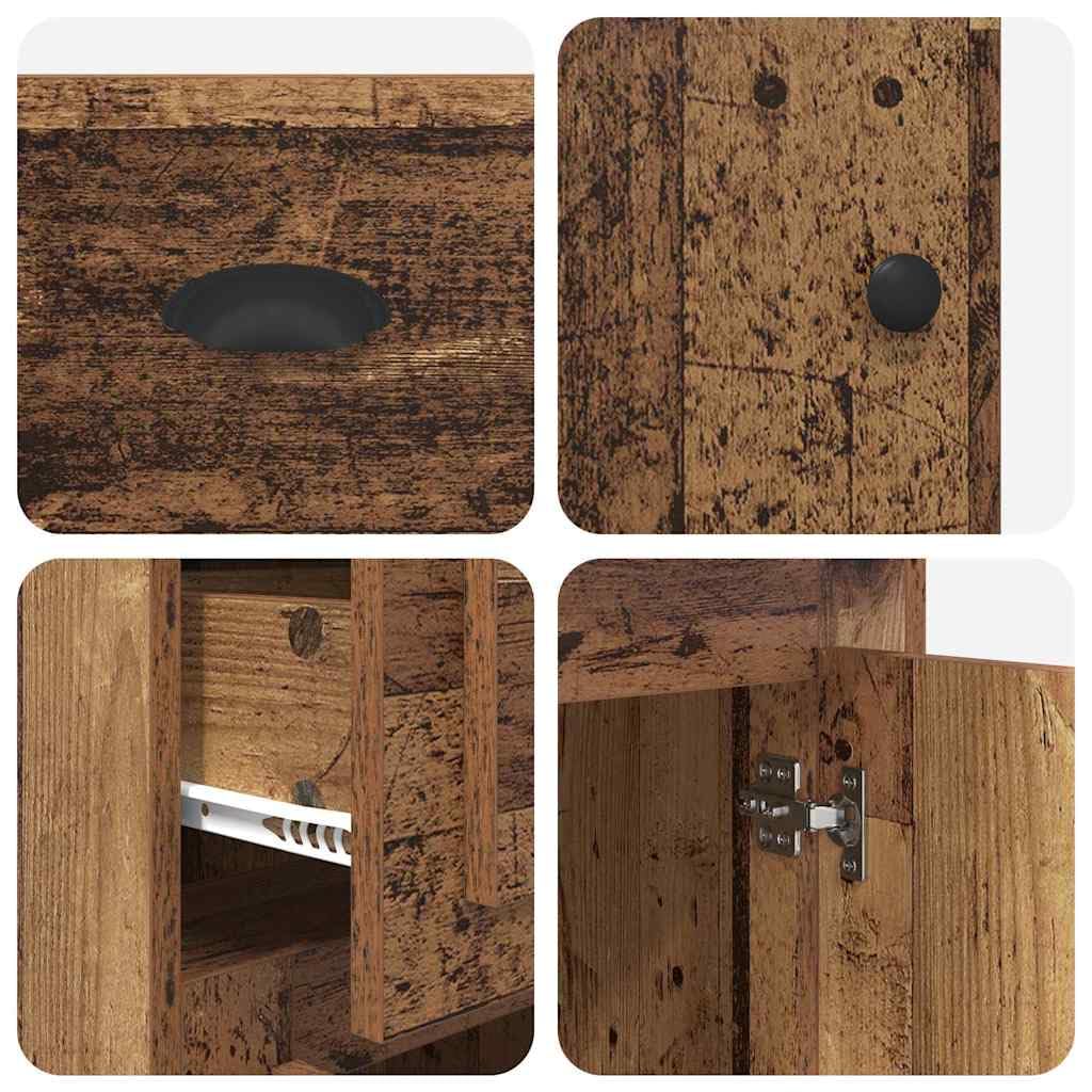 vidaXL Seitenschrank Altholz 40 x 50 x 75 cm Holzwerkstoff, Moderner rechteckiger Wohnzimmerschrank, haltbare Aufbewahrung, viel Platz, seitliche Schubladen, Holzdesign