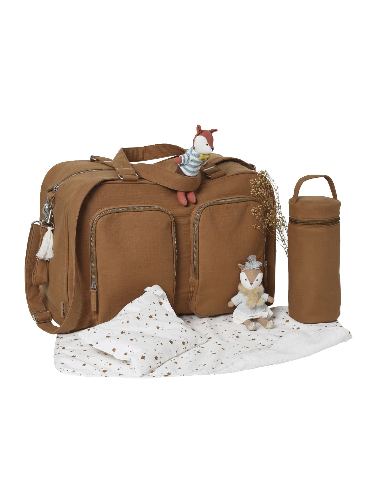 VERTBAUDET Sac à langer multipoches en gaze de coton Family L