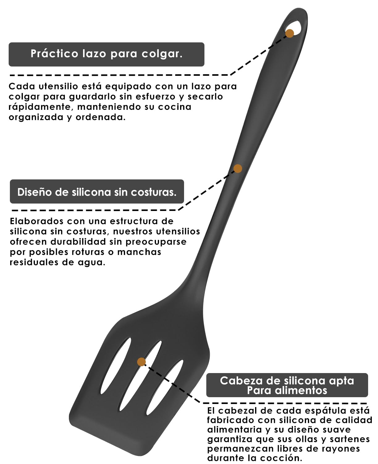 Utensilios de Cocina de Silicona 44 Piezas Juego de Utensilios Antiadherentes, Resistentes al Calor, Cucharas de Cocina Silicona, Cucharas de Drenaje, Negro