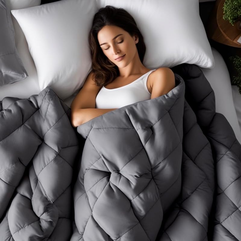 Sacred Thread Weighted Blanket for Adults, Soft Comforter for Relaxation and Comfortable Sleep, Cooling Design, in (36in x 48in)
