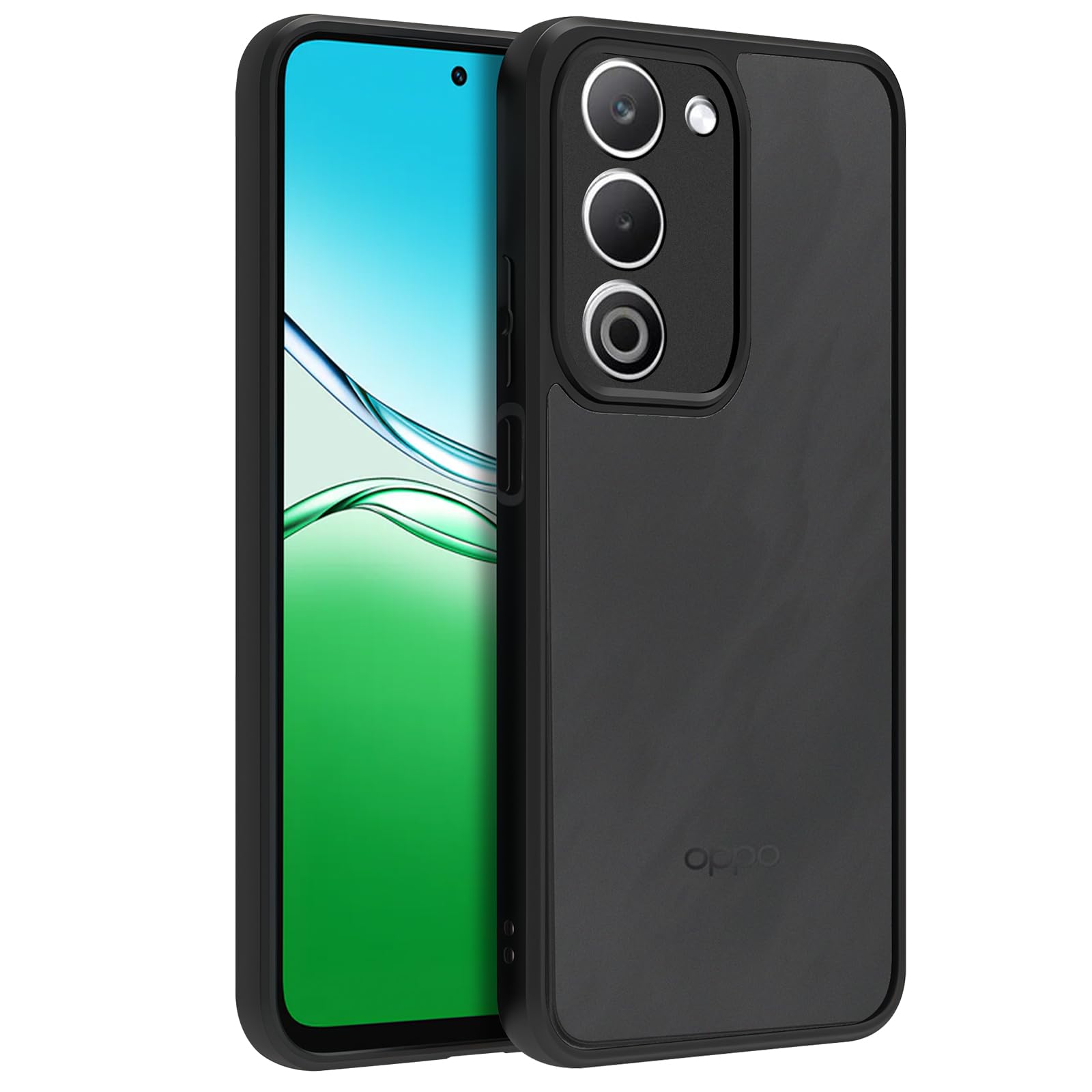 Hinnwer OPPO A5 5G ケース 用 半透明 マット 保護ケース PC + TPU 薄型 軽量 耐衝撃
